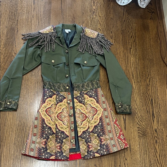 Handmade Jackets & Blazers - Embellished Green and Multicolor Women's Jacket